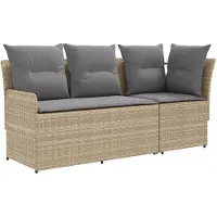 vidaXL Ensemble de salon de jardin avec canapé d'angle, 2 pièces, beige et gris clair
