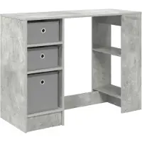 vidaXL Bureau , gris béton, 100 x 40 x 75 cm, fabriqué en panneaux de particules