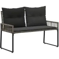 vidaXL Banc d'extérieur 2 places, 4 pièces, 110 x 59 x 82 cm, en polyrotin