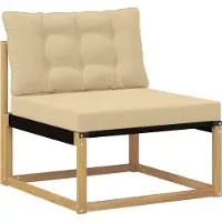 vidaXL Ensemble de canapés d'extérieur avec coussins, 9 pièces, blanc et beige