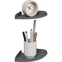 vidaXL Étagère flottante avec étagère 2 pcs Anthracite 15 x 15 x 2 cm