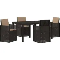 vidaXL Ensemble de jardin pour 5 personnes, anthracite et beige, en polypropylène