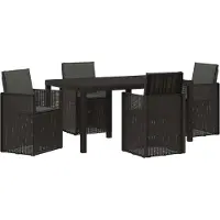 vidaXL Ensemble de jardin pour 5 personnes, anthracite, en polypropylène