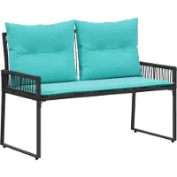 vidaXL Banc d'extérieur 2 places, 4 pièces, 110 x 59 x 82 cm, en polyrotin