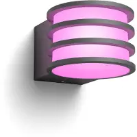 Philips White and Color ambiance Applique d'extérieur Lucca, Bluetooth/Zigbee, Anthracite, Aluminium, E27, Plus, 8,1 W