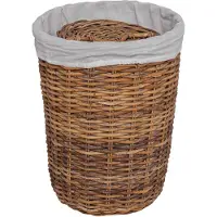 vidaXL Panier à Linge 2 pcs Marron Rattan Kubu