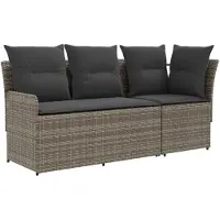 vidaXL Ensemble de salon de jardin avec canapé d'angle (2 pièces) Gris et gris foncé