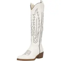 Salinyang Bottes de cowboy blanc