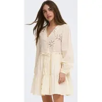 ONLY Robe-chemise 'ONLEnore' moka / blanc cassé