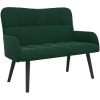 vidaXL Canapé deux places vert foncé 115 x 61 x 87 cm, velours