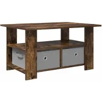 vidaXL Table basse en chêne fumé 77 x 55 x 42 cm, bois d'ingénierie