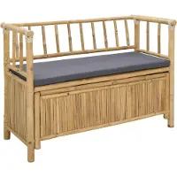 vidaXL Banc de rangement de jardin 110 x 47 x 80 cm en bambou naturel