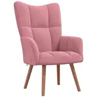 vidaXL Fauteuil relax rose velours