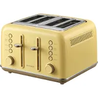 Buydeem Grille-pain 4 tranches, modèle DT640E, couleur jaune tendre, UE
