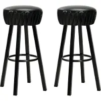 vidaXL Tabouret de bar 2 pcs. noir similicuir