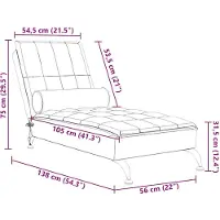 vidaXL Chaise longue de massage avec traversin Tissu gris foncé