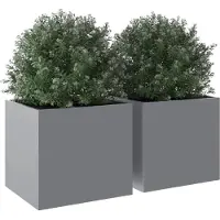 vidaXL Jardinières 2 pcs argenté 32x30x29 cm acier galvanisé