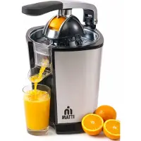 MATTI - Presse-agrumes électrique - Presse-agrumes - Presse-citron - Presse-orange - 160 W, acier inoxydable, levier de pression - 18 000 tr/min
