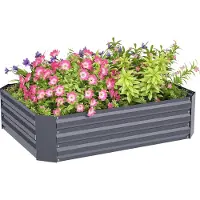 Outsunny Jardinière surélevée en acier, bac à fleurs, serre de jardin, jardinière, jardinière de jardin