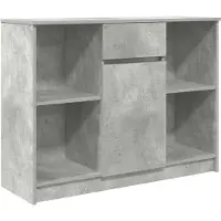vidaXL Sideboard avec tiroir gris béton 101x35x76 cm Bois composite