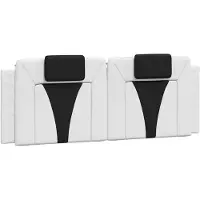 vidaXL Coussin de tête de lit "Viana" blanc et noir 120 cm similicuir