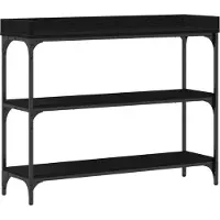 vidaXL Table console avec étagères noir 100x30x80 cm