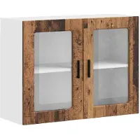 vidaXL Armoire suspendue de cuisine avec porte vitrée Porto aspect vieux bois
