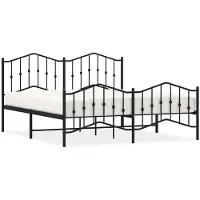 vidaXL Cadre de lit avec tête et pied de lit en métal noir 183x213 cm