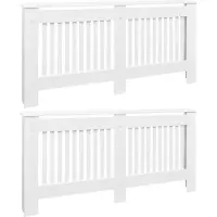 vidaXL Couverture de radiateur 2 pcs. Blanc MDF 172 cm