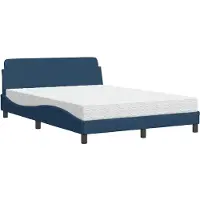 vidaXL Lit avec matelas "Dover" bleu 120x200 cm Tissu