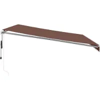 vidaXL Store automatique avec LED brun 450x350 cm