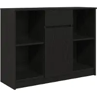 vidaXL Sideboard avec tiroir noir imitation chêne 101x35x76 cm