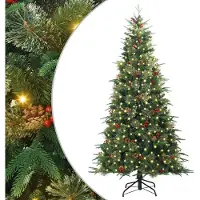 vidaXL Sapin de Noël Artificiel à Branches Articulées Vert 210 cm