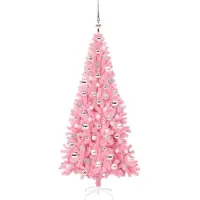 vidaXL Sapin de Noël avec 300 LED avec support Rose 180 cm PVC