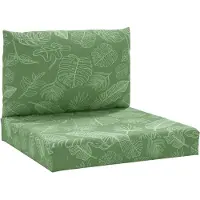 vidaXL Coussins De Palette Lot De 2 Motif De Feuilles Tissu Oxford