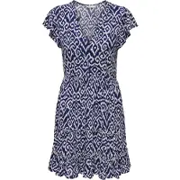 ONLY Robe-chemise 'ONLClaudette' bleu foncé / blanc