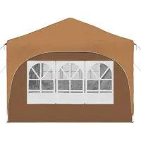vidaXL Tente de réception pliable 575 x 288 x 245 cm, tissu Oxford beige