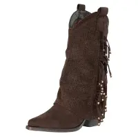 Salinyang Bottes de cowboy brun foncé