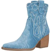 Salinyang Bottes de cowboy bleu roi