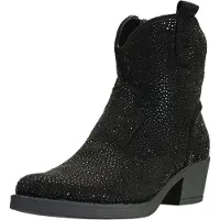 Salinyang Bottes de cowboy noir