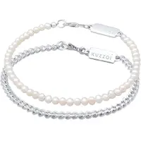 KUZZOI Bracelet argent / blanc perle