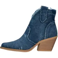Salinyang Bottes de cowboy bleu foncé