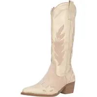Salinyang Bottes de cowboy nude / or