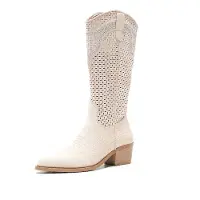 Salinyang Bottes de cowboy écru
