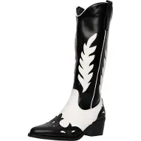 Salinyang Bottes de cowboy noir / blanc