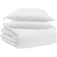 vidaXL Ensemble couette et oreiller 3 pcs Blanc Plume de duvet