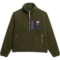 Superdry pour femme. W2012343A Vintage Retro half-zip fleece green (XS), Casuel, Vert, Polyester