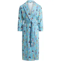 Ralph Lauren Peignoir court ' Iconic Bear ' bleu clair / mélange de couleurs