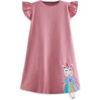 Denokids Robe bleu / jaune / rose