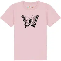 Watabout.kids T-Shirt 'Schmetterling' rose / noir